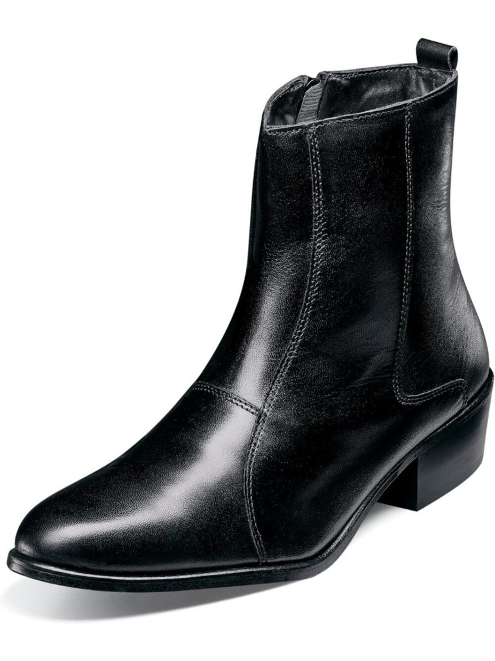 Stylish Men's Plain-Toe Side Zipper Boots | Versatile & Comfortable Footwear